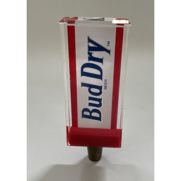 Bud Dry Acrylic Beer Tap Handle Keg Topper 6" - Picture 1 of 10
